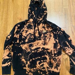 black bleach tie dye Nike hoodie